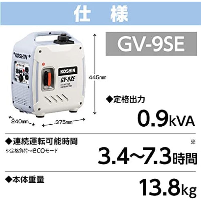 工進 インバター発電機 GV-9SE 展示在庫品 | イワサSTORE