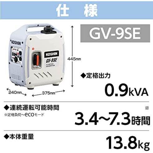 工進 インバター発電機 GV-9SE 展示在庫品 | イワサSTORE