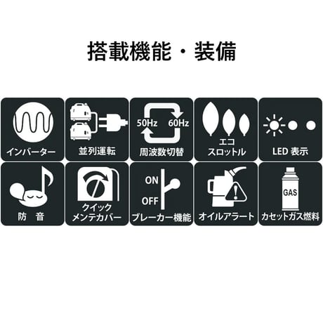 ホンダ　正弦波インバーター発電機　EU9iGB（エネポ）　カセットボンベ式