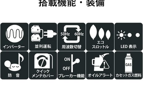 ホンダ　正弦波インバーター発電機　EU9iGB（エネポ）　カセットボンベ式