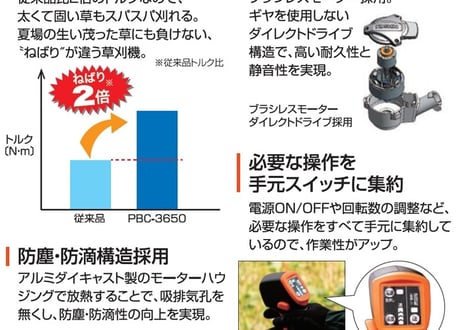 工進　草刈機　PBC-3650　充電式