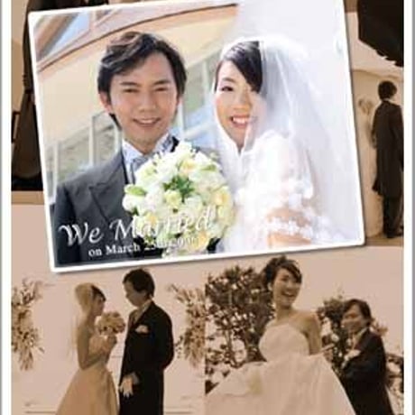 年賀ポストカード☆写真入り結婚報告はがき☆デザイン「005」※ご注文枚数80枚以上
