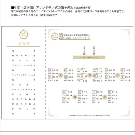 《追加分》席次表☆プロフィール＆メニュー一体型☆お二人のロゴ入り☆結婚式