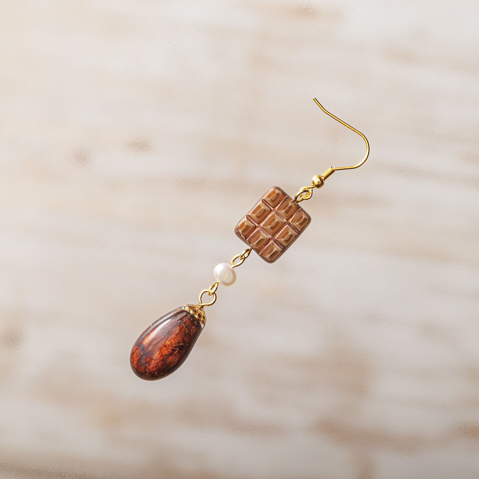 upcycleカカオビーン シングルピアス（片耳） | CACAODITE by