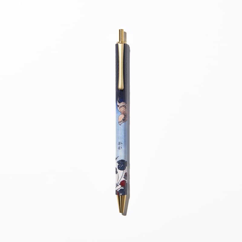 アートペン 葛飾北斎 「鵙 翠雀 虎耳草 蛇苺 （もず るり ゆきのした