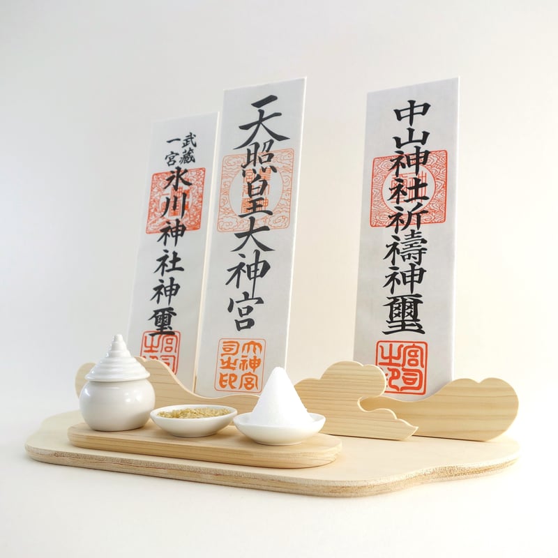 御札立て《みはしら》神具3点セット 神棚 置き専用 | 神棚の杜