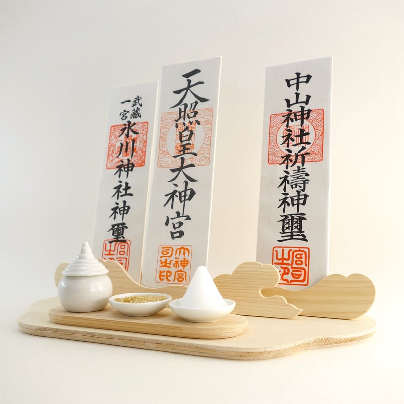 御札立て《みはしら》神具3点セット 神棚 置き専用 | 神棚の杜