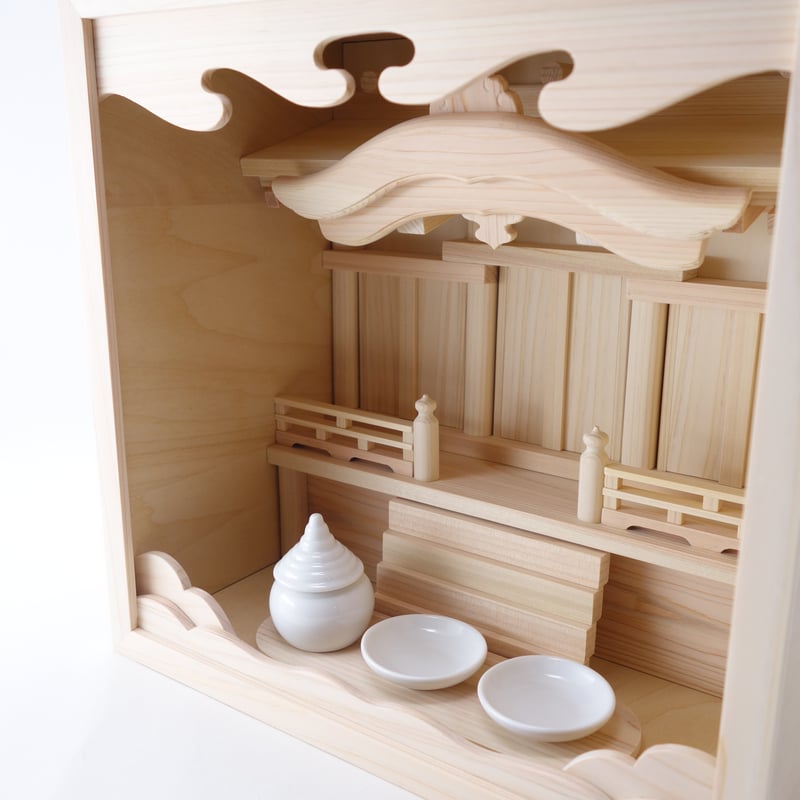 箱宮三社《軒唐破風》神具3点セット 置き専用 神棚 | 神棚の杜