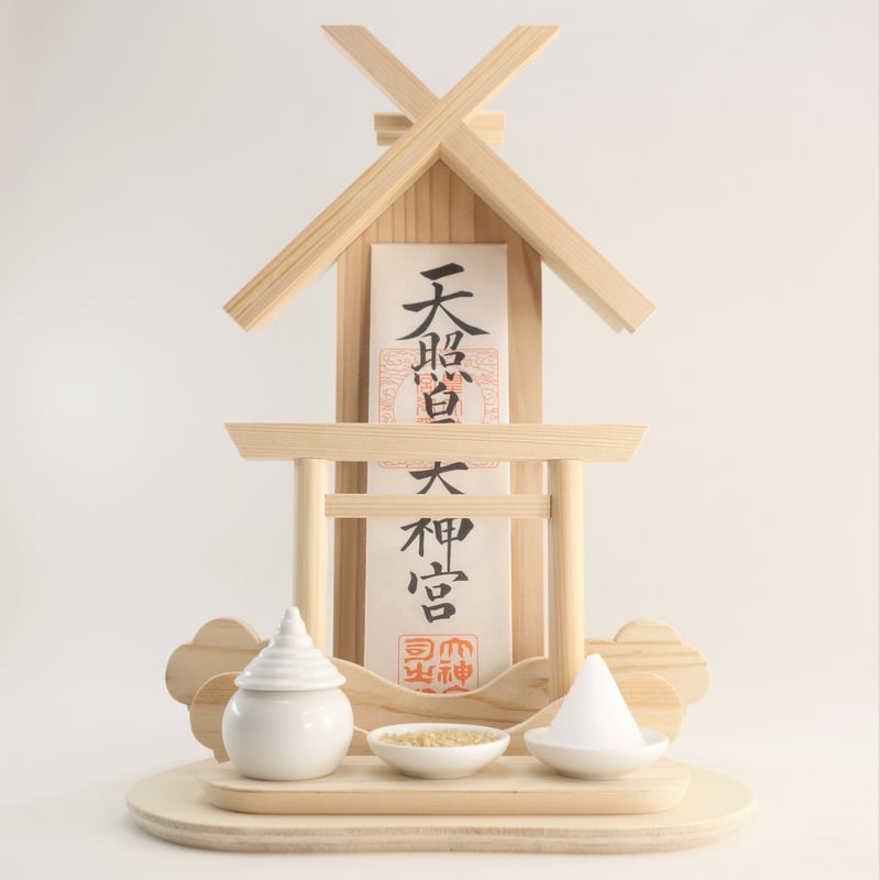 神棚《きりづま・鳥居》 神具3点セット 壁掛け可 | 神棚の杜