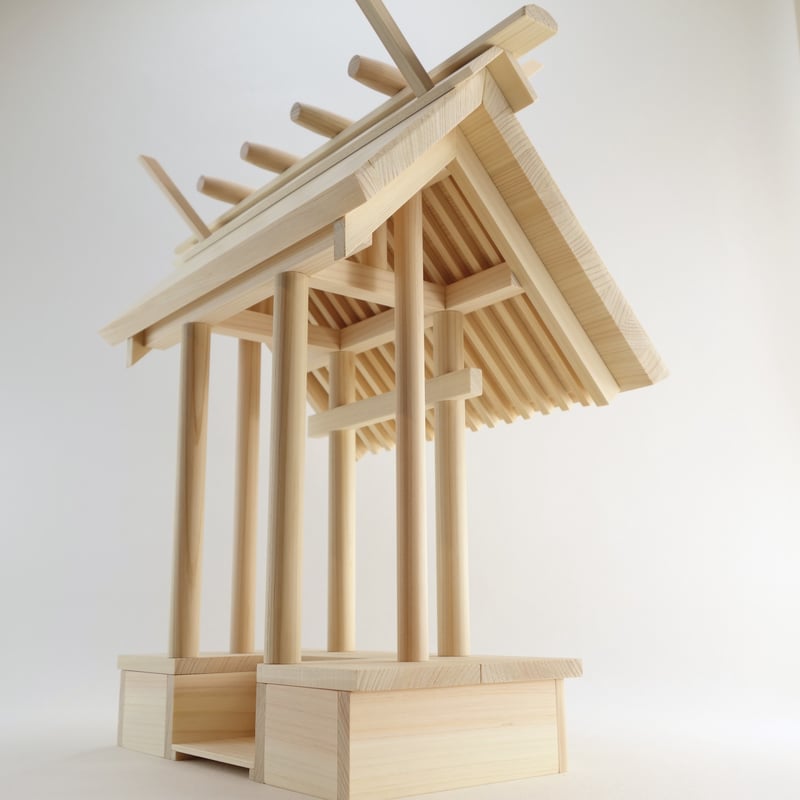 神棚《神明社》神具セット 御札立て 伊勢神宮 神明造 | 神棚の杜