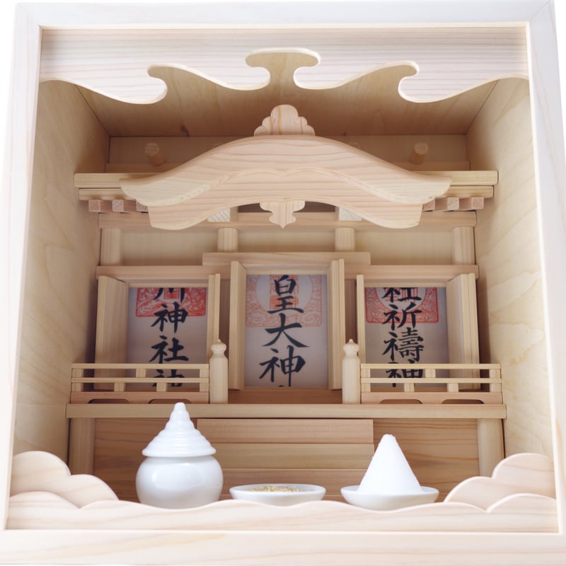 箱宮三社《軒唐破風》神具3点セット 置き専用 神棚 | 神棚の杜