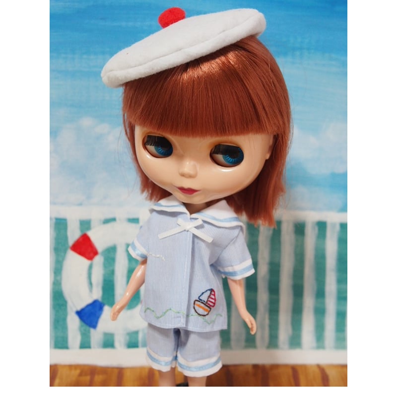 ブライスちゃん洋服 ネオブライス/リカちゃんサイズ◇ハンドメイドお洋服セット マリン