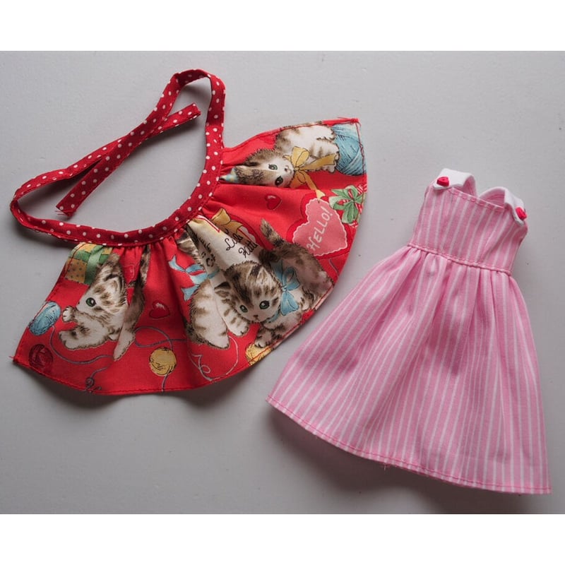 ハンドメイド◇ブライス/リカちゃんサイズお洋服セット キティダイナー