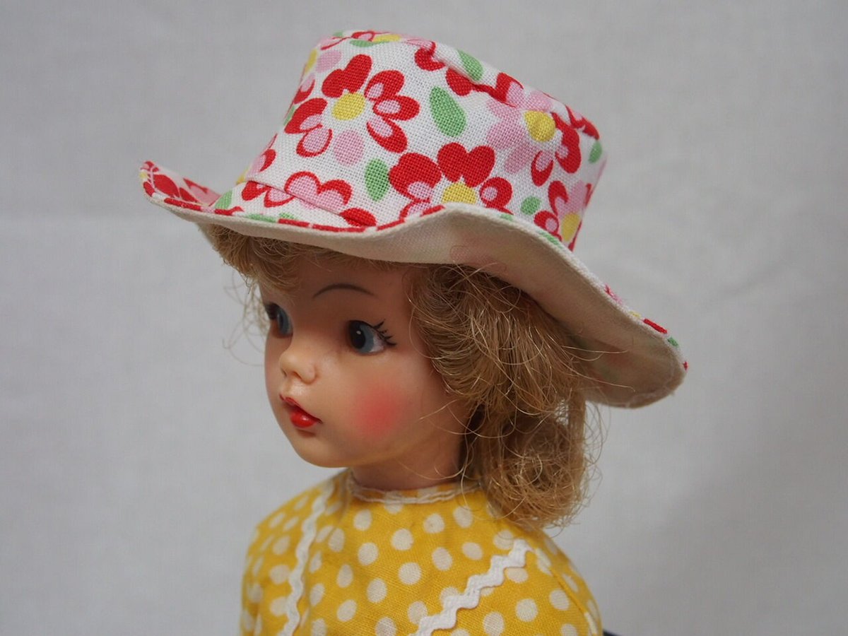 タミーちゃんサイズ◇ハンドメイド帽子 ピンク系/花柄/USAコットン