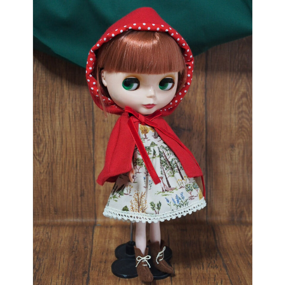 ネオブライス/リカちゃんサイズ◇ハンドメイドお洋服セット 赤 ネオブライス/リカちゃんサイズ◇ハンドメイドお洋服セット 赤