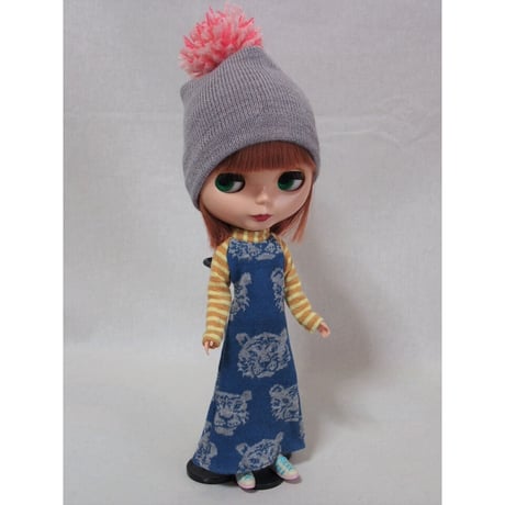 ミディブライス   ニット帽　ハンドメイド ○24 オパール毛糸を使って棒針編みで編む ミディサイズの