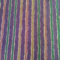 【正絹　洗い済】焦げ茶色に縦縞の紬地　約38ｃｍ×50～200ｃｍ