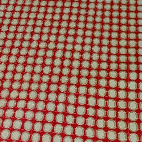【正絹　洗い済】ピンク×白のドット柄　楕円形がレトロ感満点　約35×50～100ｃｍ　はぎれ　古布　和布