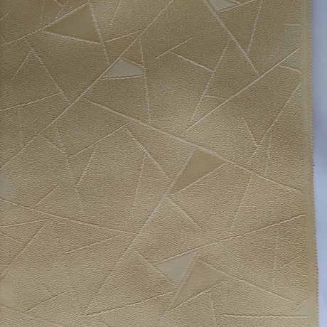 【正絹　洗い済】淡い黄色に抽象柄の色無地　約36×45～90ｃｍ　はぎれ　和布　古布