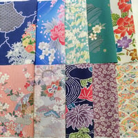 【正絹　洗い済】はぎれセットＮ 花柄11枚　約20ｃｍ×約16～19ｃｍ　少し大きめ　古布　和布　花柄