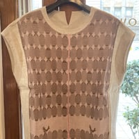 【アンティパスト】ソックスニットリネントップス：リーフライクフィッシュ／ピンク／1サイズ