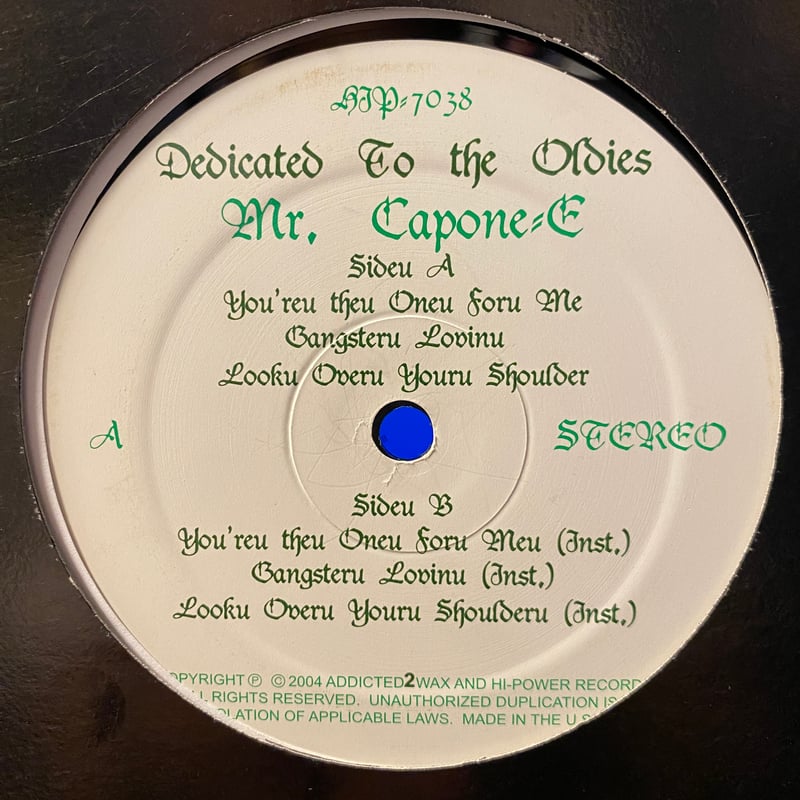 MR. CAPONE-E / Dedicated 2 The Oldies (EP) | Go