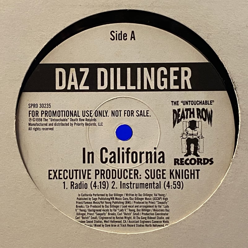 洋楽 daz in California single Daz Dillinger - In California (12'') - FATMAN RECORDS