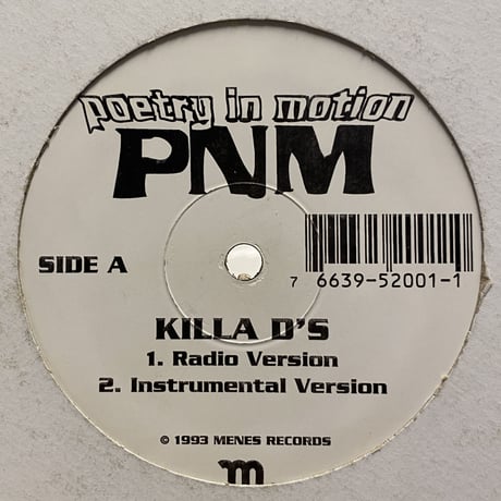 POETRY IN MOTION / Killa D's (12inch)