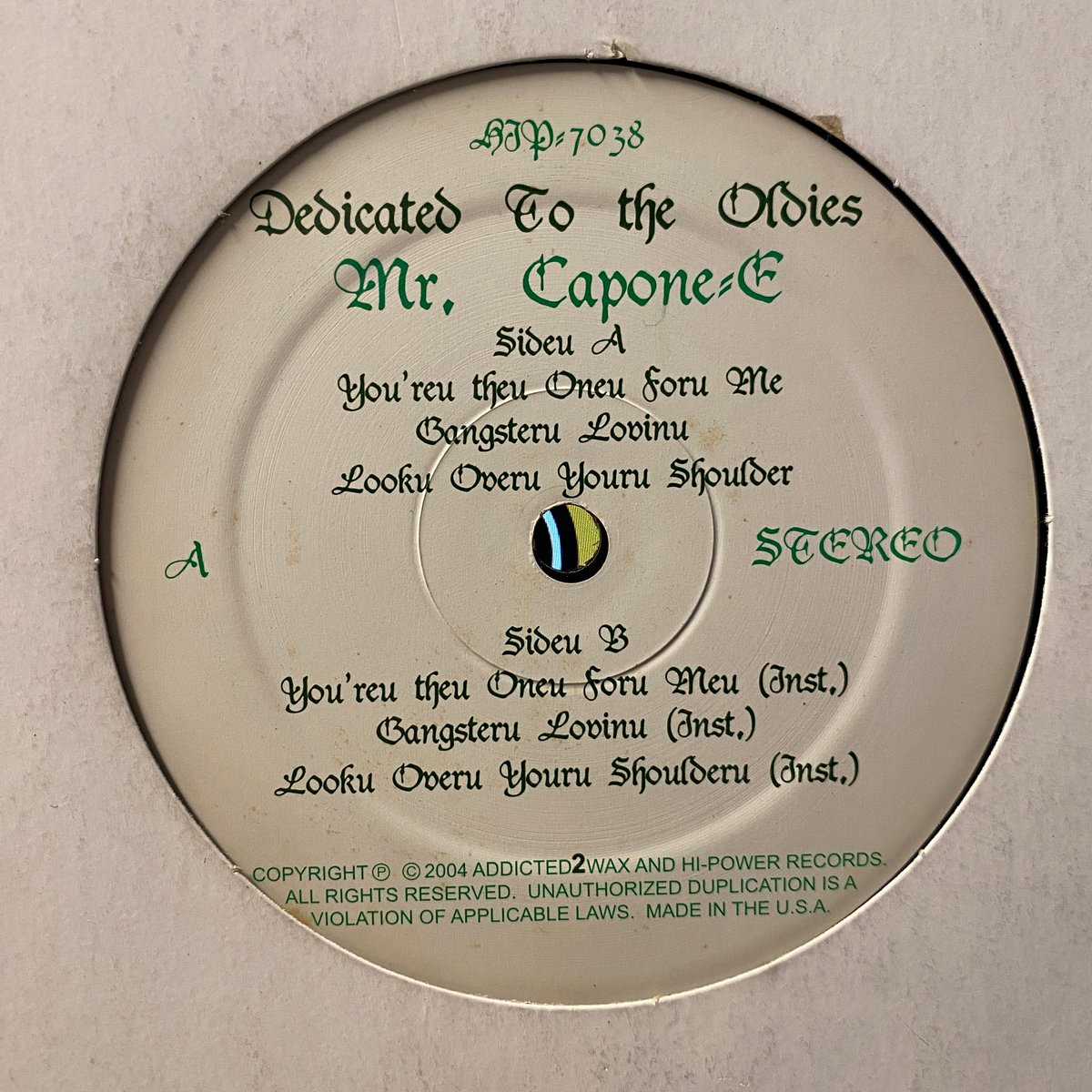 MR. CAPONE-E / Dedicated 2 The Oldies (EP) | Go