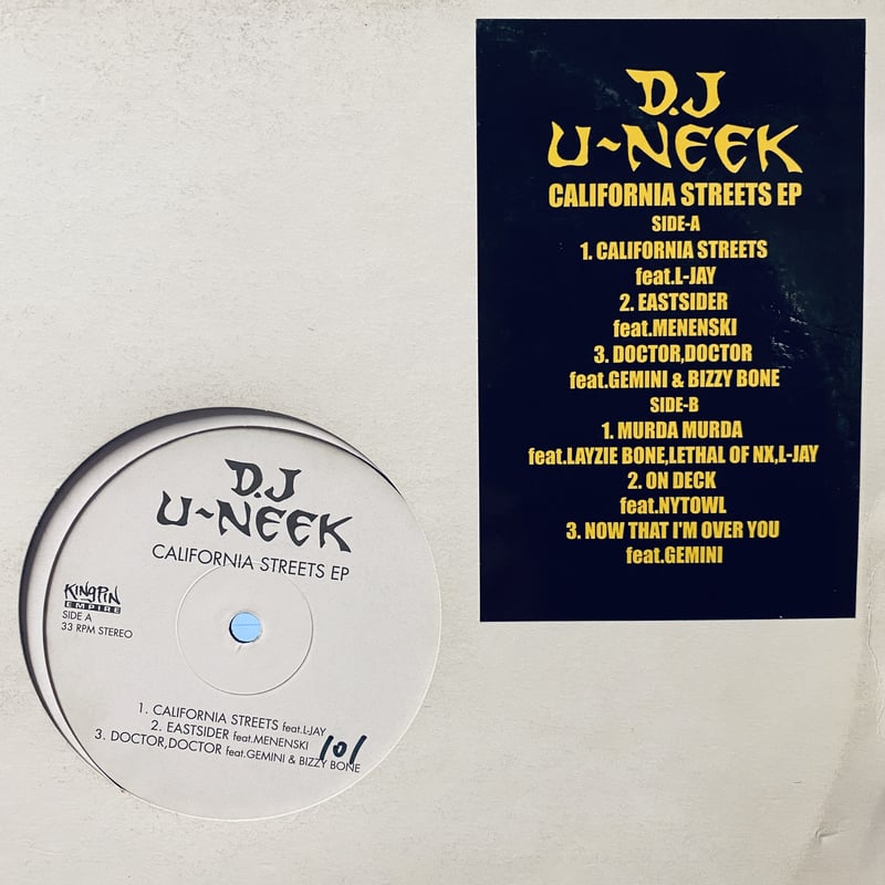 邦楽 DJ U-NEEK CALIFORNIA STREETS EP DJ U-NEEK / California Streets (EP) | Gorilla F