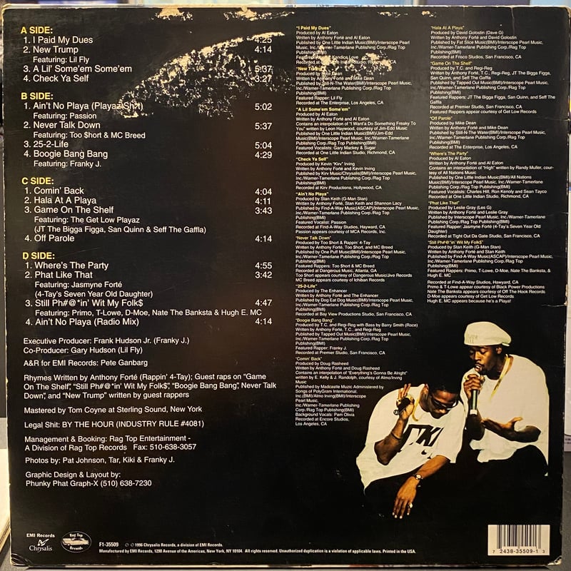 RAPPIN' 4-TAY / Off Parole (2LP) | Gorilla Funk