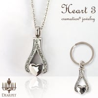 オールステンレス クリメイションジュエリー「Heart・3」