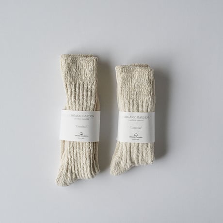 ORGANIC  GARDEN  /ガラ紡ソックス　ミドル丈 ( 写真右 )　 MENS  SIZE 25-27