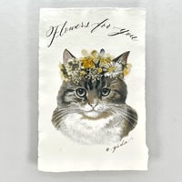 押し花カード/猫2