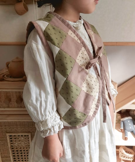 【25ss】patchwork vest［purple］
