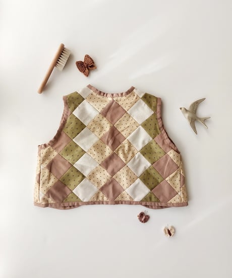 【25ss】patchwork vest［purple］