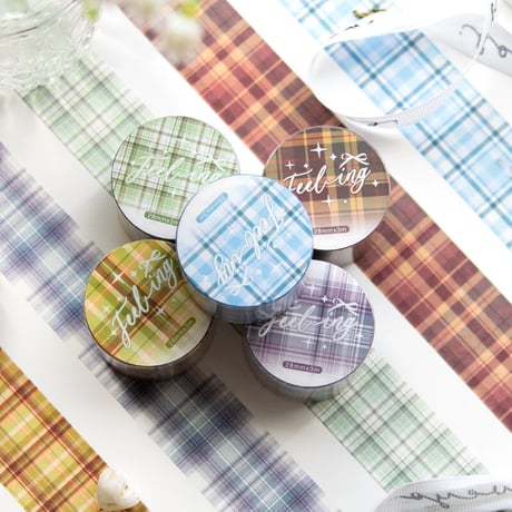 7369】海外マステ2.64/5.28m巻売りカッティングシール