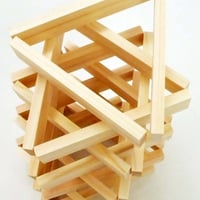 国産・天然無垢ひのき：積み木「ひのきくん」 （ 10×30×120mm / 128ピース入 ）