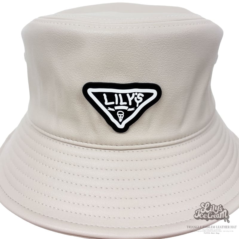 TRIANGLE EMBLEM LEATHER HAT | Lily's icecream®︎