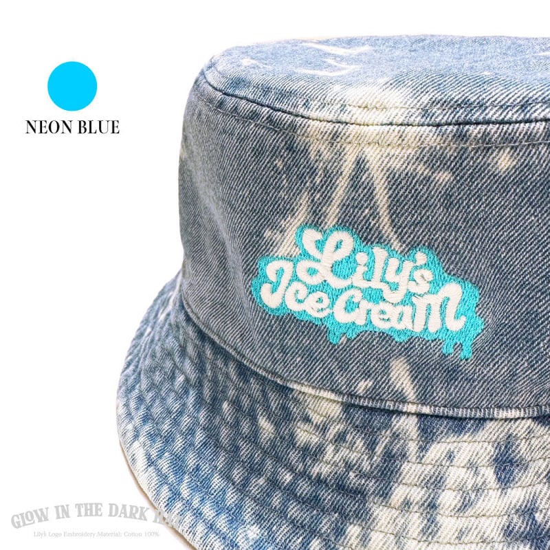 帽子 lily GLOW IN THE DARK HAT【SKY Blue】 | Lily's icecream®︎