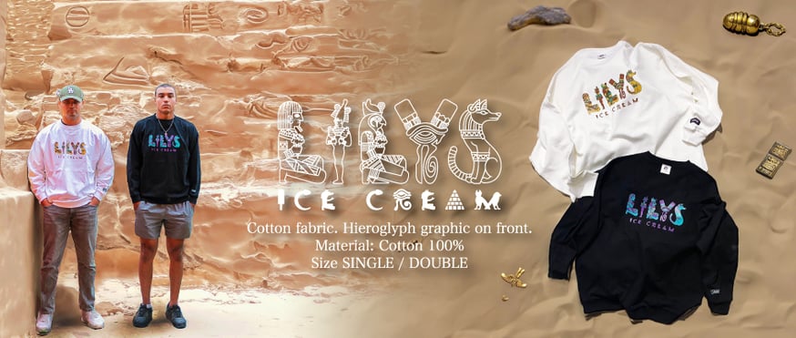 Hieroglyph Long sleeve tee | LILY'S ICECREAM®︎（