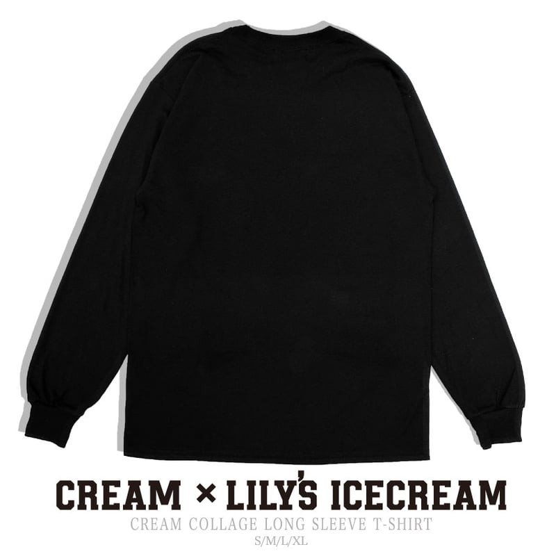 CREAM COLLAGE LONG SLEEVE SPARKL T-SHIRT | Lily