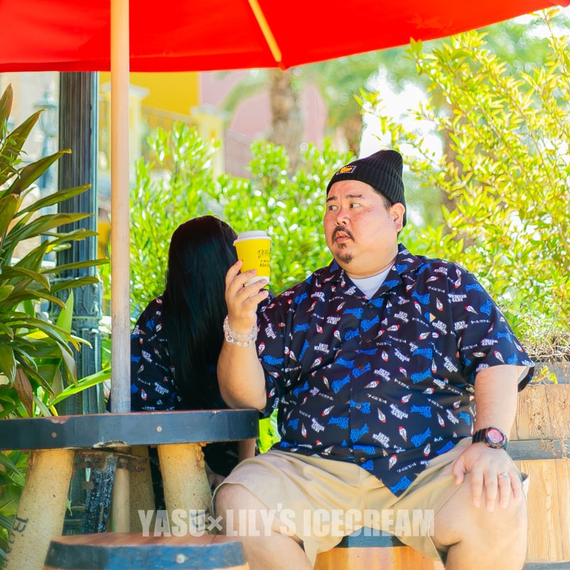YASU × LILY'S ICECREAM®︎【Aloha shirt】BLACK | Li