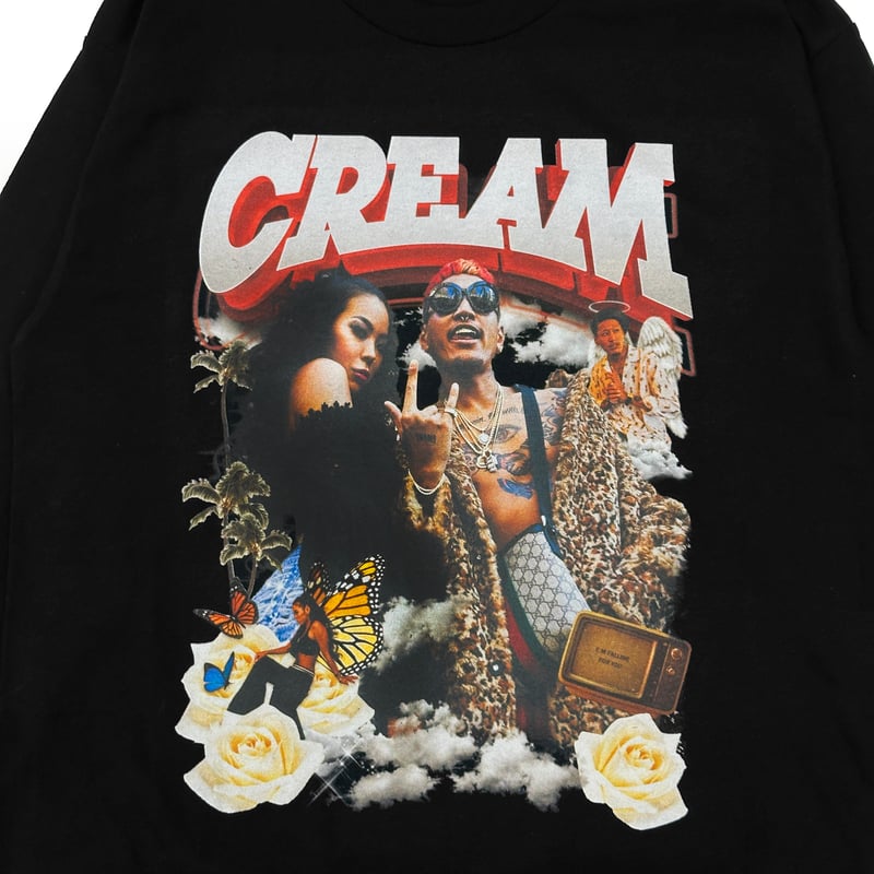 CREAM COLLAGE LONG SLEEVE T-SHIRT | Lily's icec