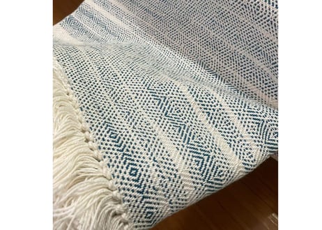 ချည်ပန်းချီအနံကြီးစောင် / Handwoven cotton blanket