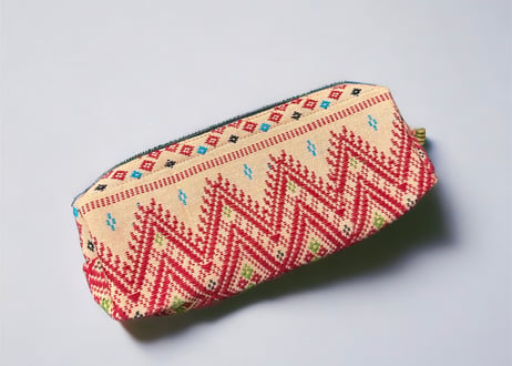 Ethnic textile pencil case / ミャンマー民族生地ペンシルケース