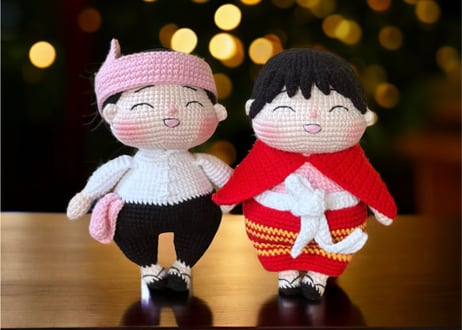 Karenni couple crochet dolls / カレンニー族カップル編みぐるみ