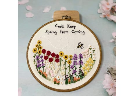❞တားလို့မရတဲ့ ဒီနွေဦး❞ ပန်းထိုး / "Can't stop spring" embroidery wall decor