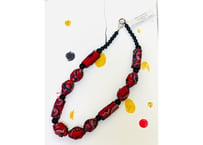 Handmade necklaces and earrings/ ミャンマー布の手作りアクセサリー
