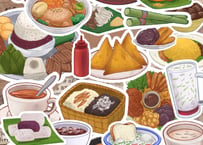 SarNyat Foodie Flake Sticker Pack / ミャンマーのあやつフレークシールセット